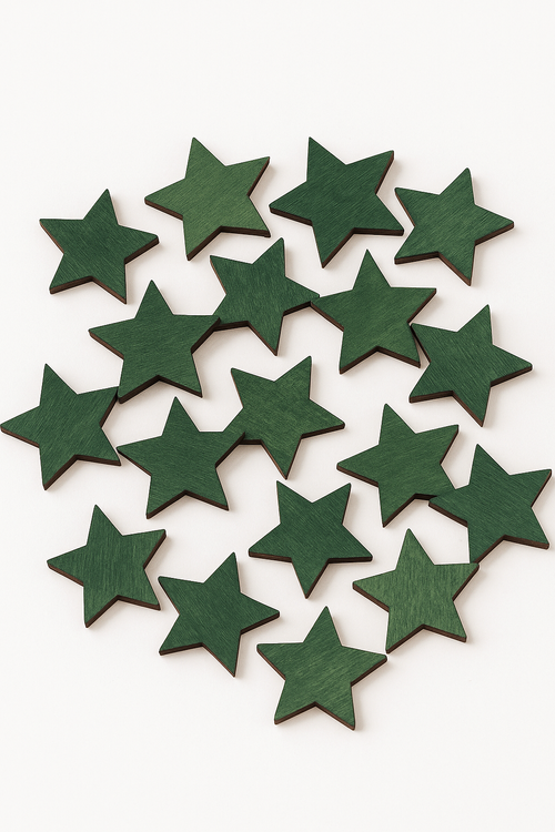 Wooden Christmas decorations, Wooden stars 3 cm-12 pcs / pack