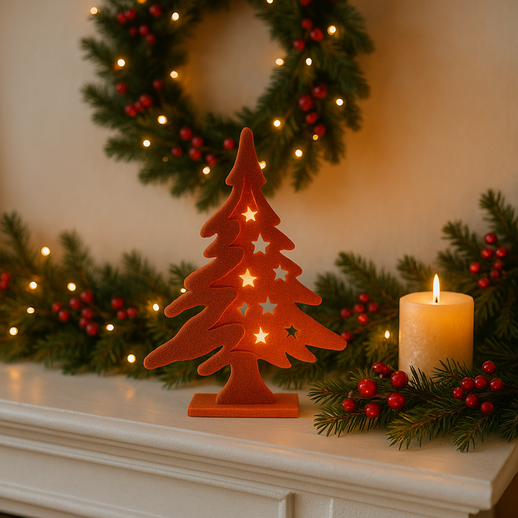 Filzweihnachtsbaum, 15 cm, orange