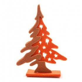 Filzweihnachtsbaum, 15 cm, orange