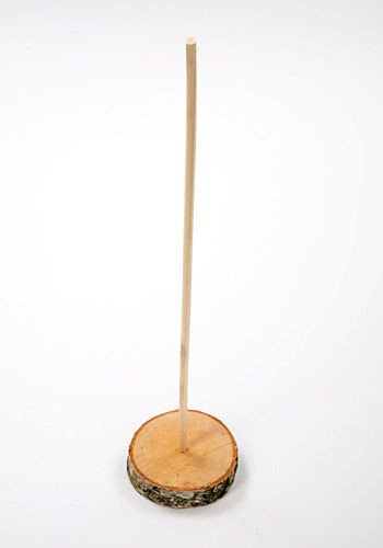 Scheibe von Birkenholz 6-8 cm mit Stäbchen 40 cm