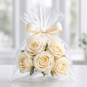 Rose head cream 11,5 cm 3 pcs/set