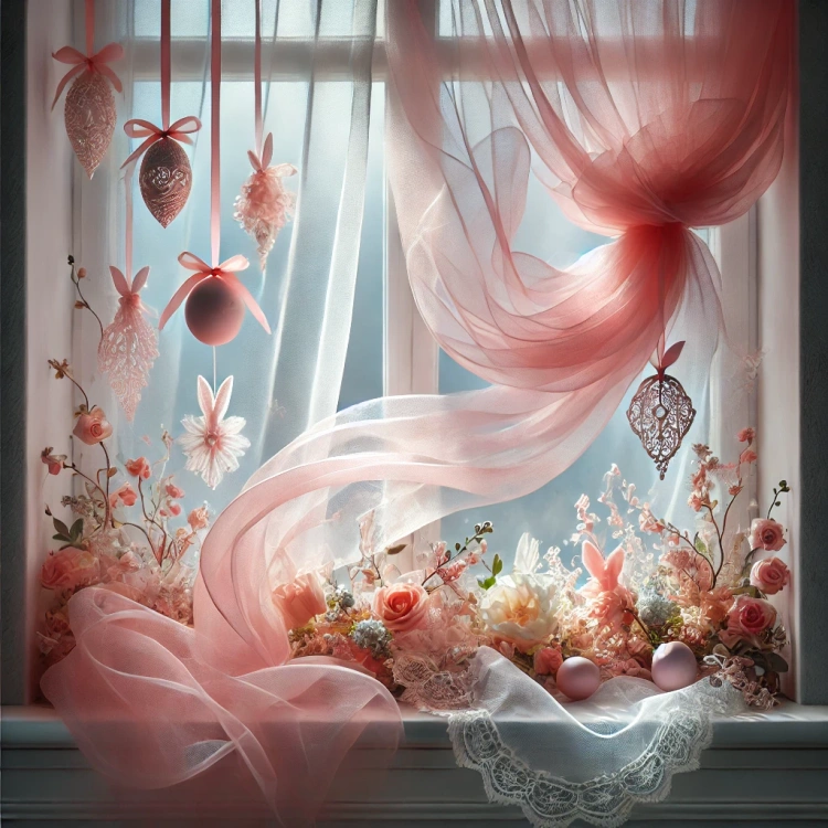 Organza, trimmed 40 cm, length 9 rm (light pink)