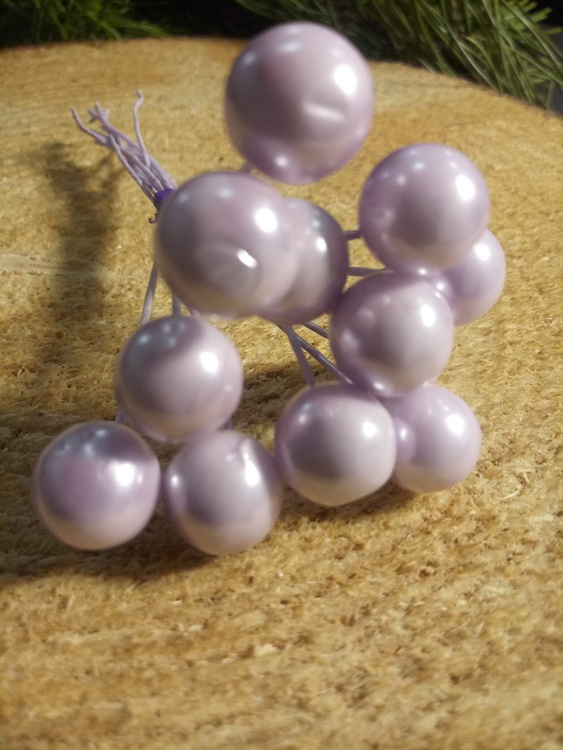 Perlen Perlen auf Draht, Lavendel 10mm / 10 cm, Perlenpreis für ein Bündel von 12 Stck