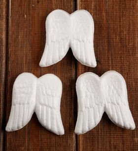 Styrofoam balls angel wings 6/8 cm, Price per pack of 6 pieces