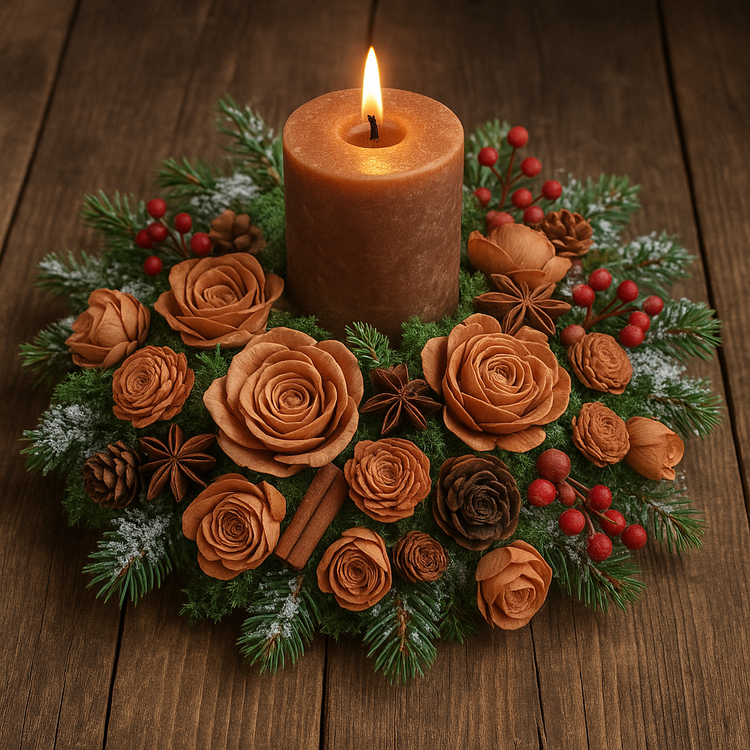 Kwiaty shola brąz 60 szt. 2–6 cm – kolekcja GrandDeco