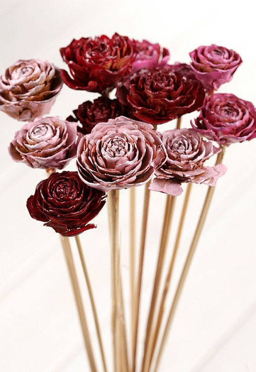 Strauß aus 6 Zedernrosen, rosa