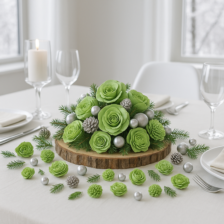 Dried flowers, 2-3 cm, ca. 30 pcs/pkg light green