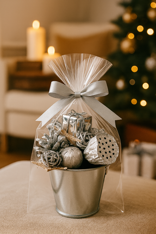 Christmas spray bucket of variety - white