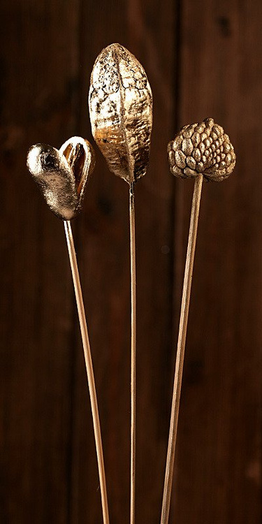 set of plants on stick- Gold