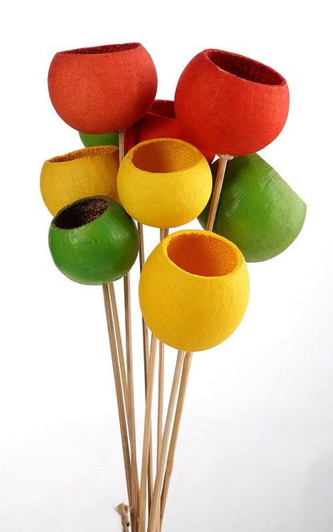 Strauß des Bell Cups, 9 Stücke, grün-gelb-orange