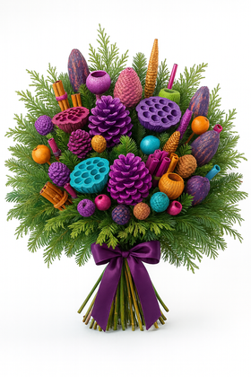 Artystyczny Bukiet De Lux z Barwionych Suszonych Roślin | Intensywne Kolory | Wyjątkowa Dekoracja Premium