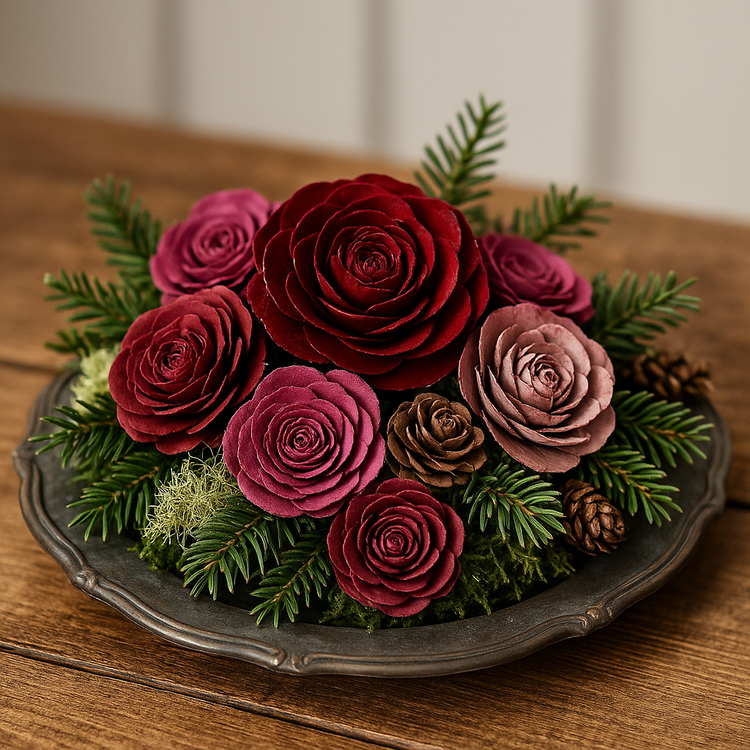 Zedernrosen 6 Stck Köpfchen rosa