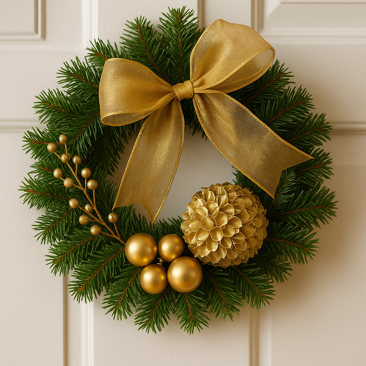 Organza Christmas ribbon, 12/900 cm gold tulle on a roll