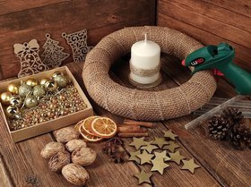 CHRISTMAS DIY garland headdress DIY candle GOLD