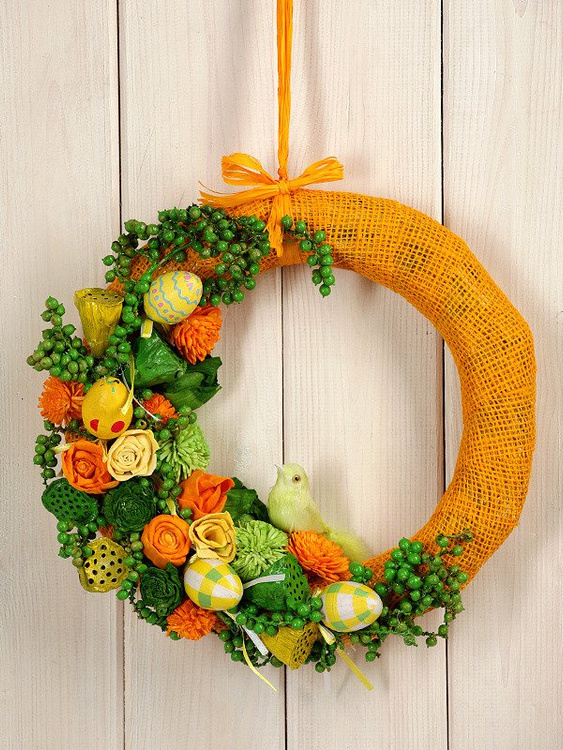 Kwiaty shola mix wiosenny 2–4 cm – 60 szt. | Żółto-zielono-pomarańczowe | Kolekcja GrandDeco