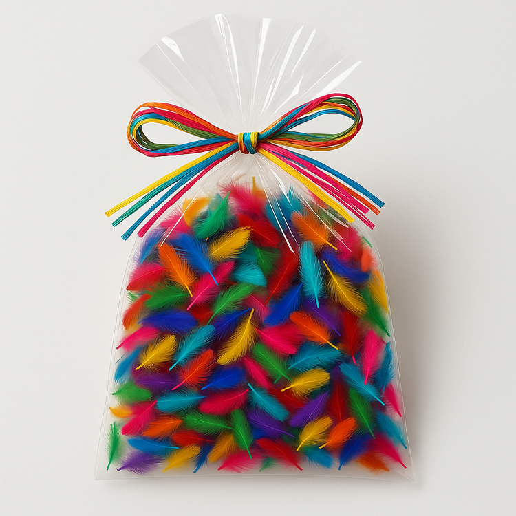 Federn in der Box - dunkles Rosa