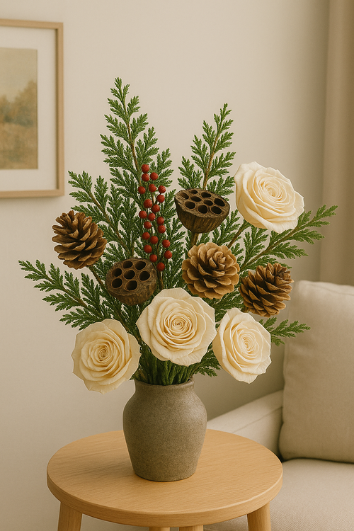 Maxi Rossario flowers on wire -10 pcs/pkg