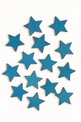 Wooden Christmas decorations, Wooden stars 3 cm-12 pcs / pack