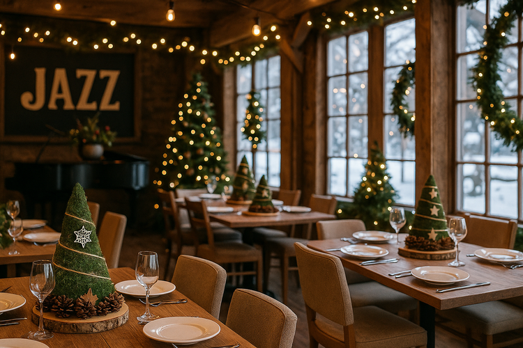 Christmas tree made of moss on a brown base, 16-30 cm