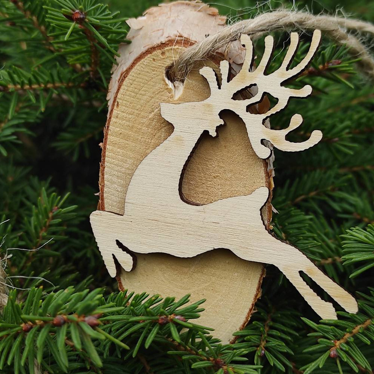 Christbaumschmuck Handgefertigte Anhänger - Hirsch Weihnachtsbaumanhänger