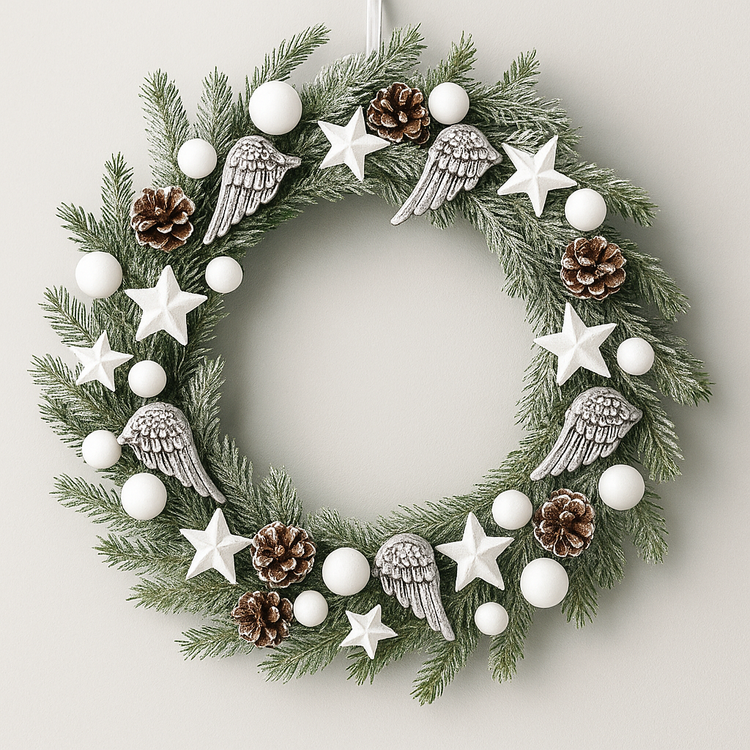 Skrzydła dekoracyjne samoprzylepne – 6 par, 4 cm – kolor antyczne srebro