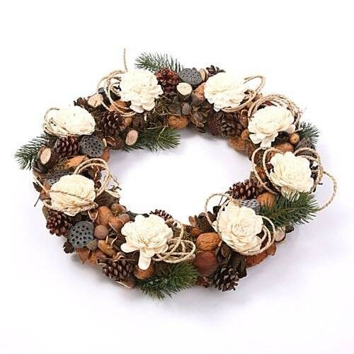 Dried salt flowers 45-50 pcs / pack - navy blue and white