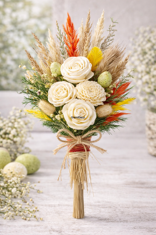 Handmade Christmas decorations - White Christmas tree flowers - 30 pcs / pack