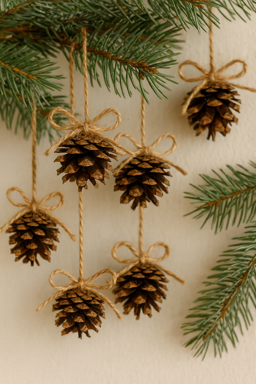 Set of 6 handmade cone-hanger