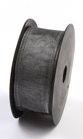 Chiffonband mit Draht, Breite 4 cm, Länge 10m (Silber)