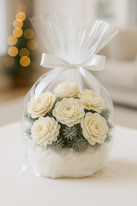 Lotus dyed diameter 6-8 cm 6 pcs/pkg black