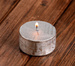 Rustic candle cylinder 65mm silver 