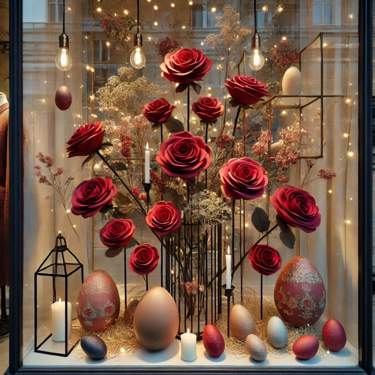 Künstliche Rosen entwickelt Köpfe Rot 3 Stück / Pack