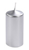 Cylinder candle 60/80 mm metalic silver