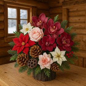 Lotus dyed diameter 6-8 cm 6 pcs/pkg black