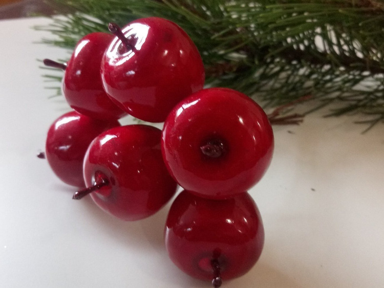 Äpfel auf einem Draht, Weihnachtsdekoration