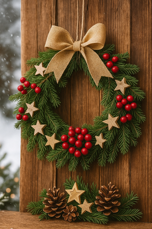 Äpfel auf einem Draht, Weihnachtsdekoration