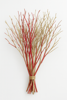 Berry bouquet, approx. 30 cm long, red and gold