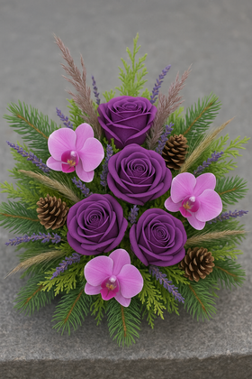 Wreath 35-40 cm purpkle