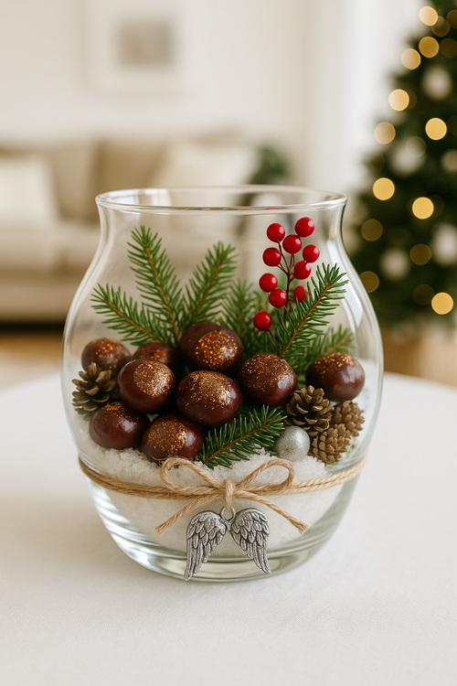 Glittered gold chestnuts 12pcs/pkg