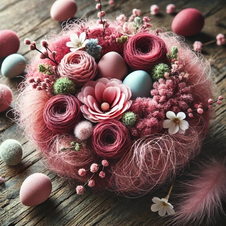 Natural sisal, prepacked, 50 g, dark pink