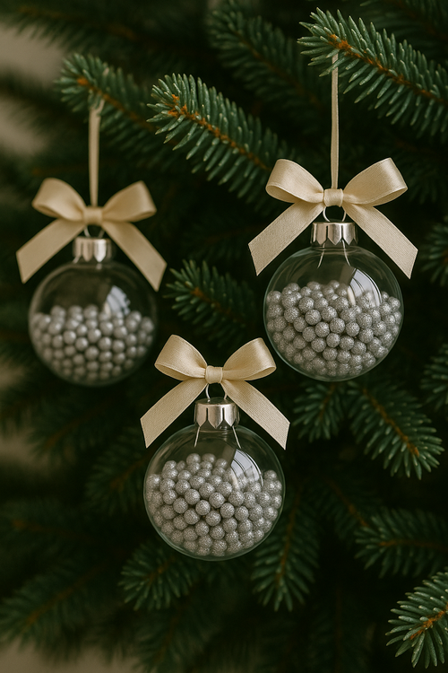 White glitter balls 15mm 24 / pack