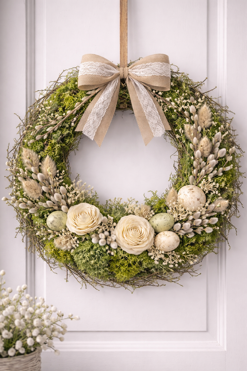 Dried bark decorated with moss-5-7 pieces