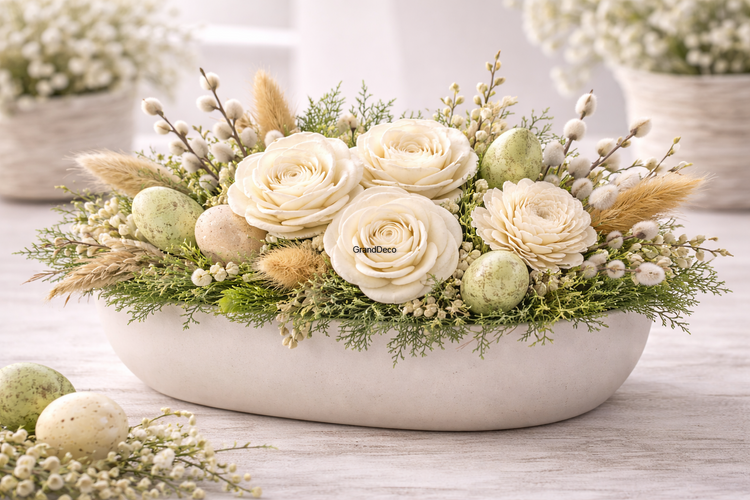 Handmade Christmas decorations - White Christmas tree flowers - 30 pcs / pack