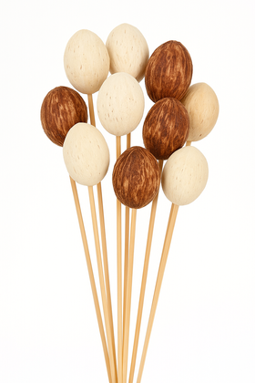Exotic fruits on stick 6 pcs/pkg - 30 cm, white