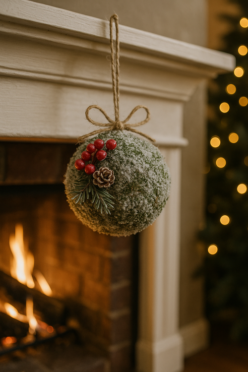 Zawieszki Kule z mchu 5–6 cm 3 szt. | Naturalne kule z mchu do dekoracji, stroików i projektów DIY | GrandDeco handmade