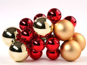 Glass balls on wire, 20- 30 mm, bunch of 18 pcs