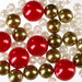 Perlen, Zierperlen 50g Weiß, Gold und Rot 