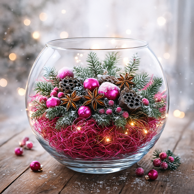 Zimowa dekoracja „Pink Frost” – kolekcja GrandDeco