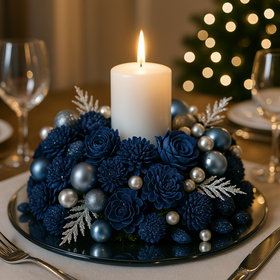 Lotus dyed diameter 6-8 cm 6 pcs/pkg black