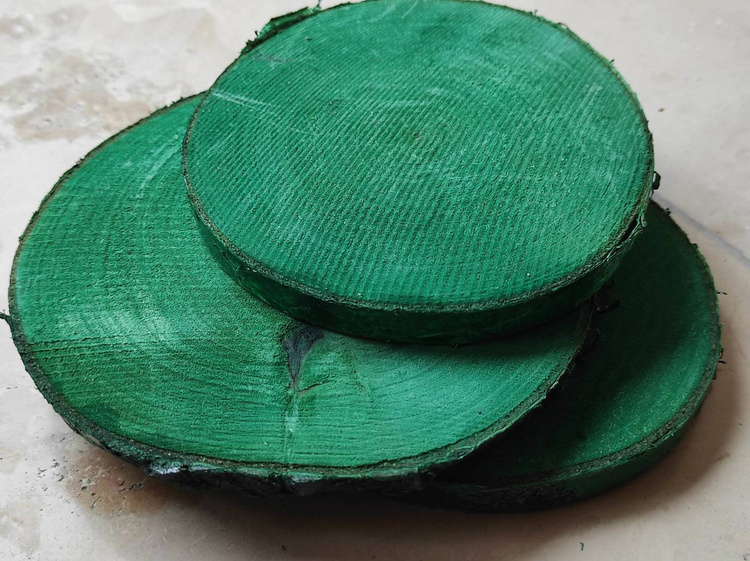 Wood slice for decoration, birch 10-12 cm thick. 1-2 cm pack of 3